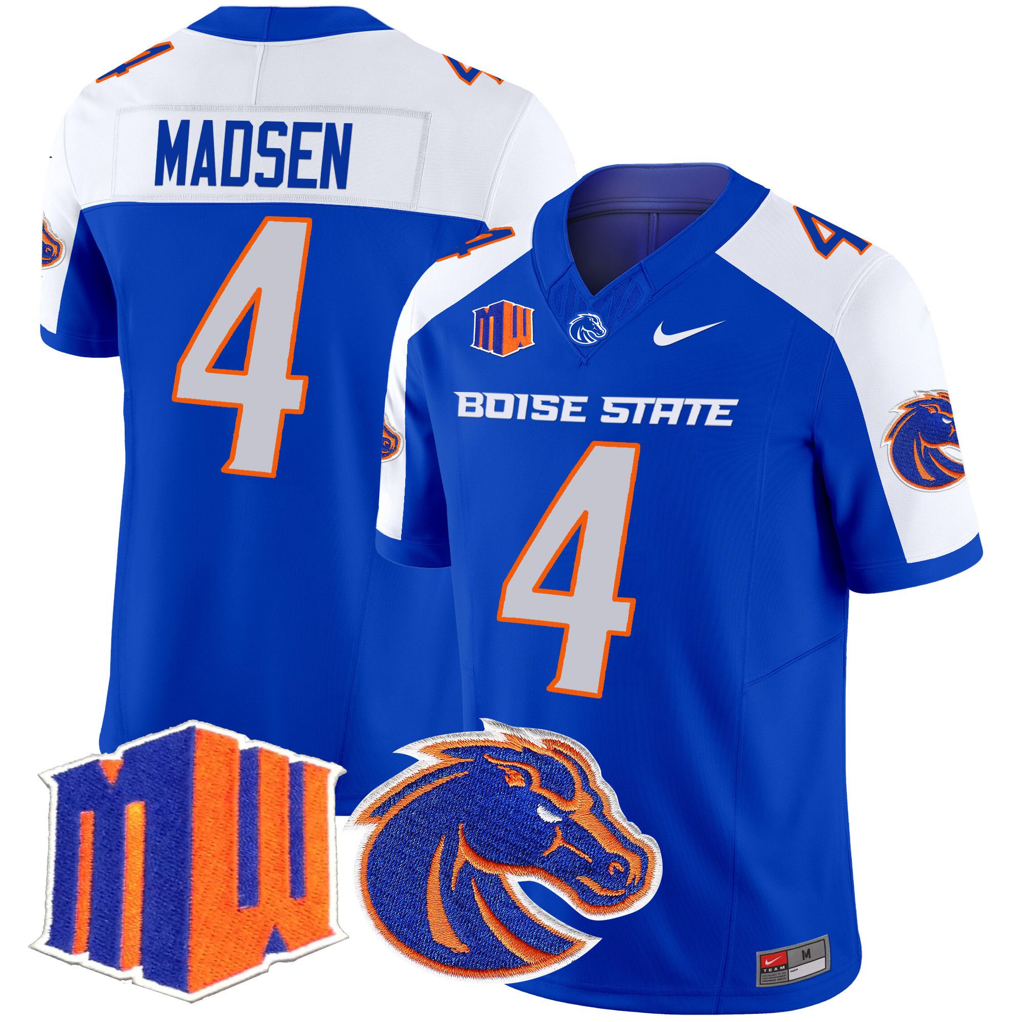 Men Boise State Broncos #4 Madsen Blue Nike 2024 Vapor Limited NCAA Jersey